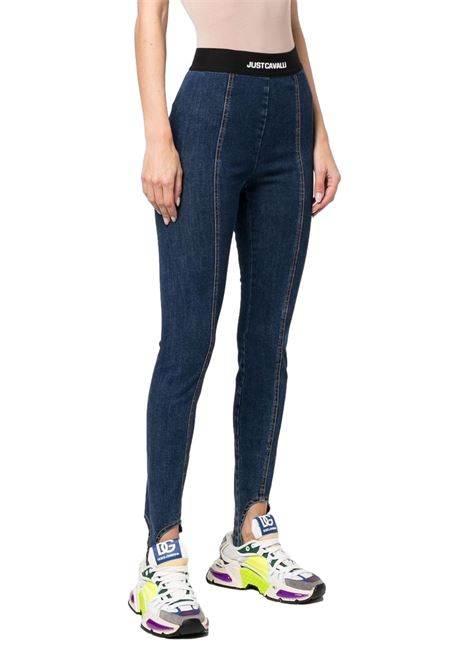 Leggings denim con stampa JUST CAVALLI | Pantaloni | S02KA0316 N32071470
